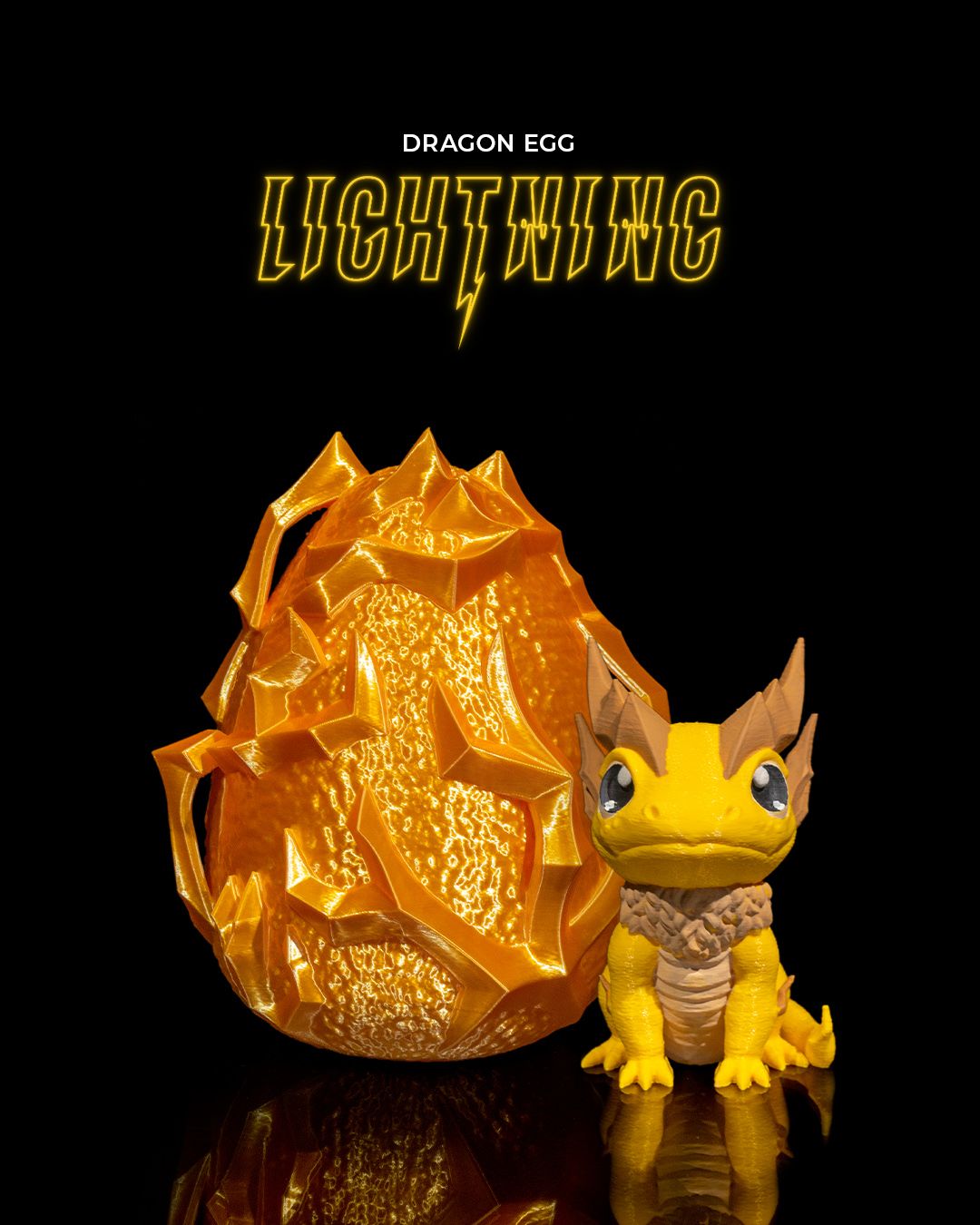 Dragon Egg With Lightning Baby Dragon - Mia3dDreams