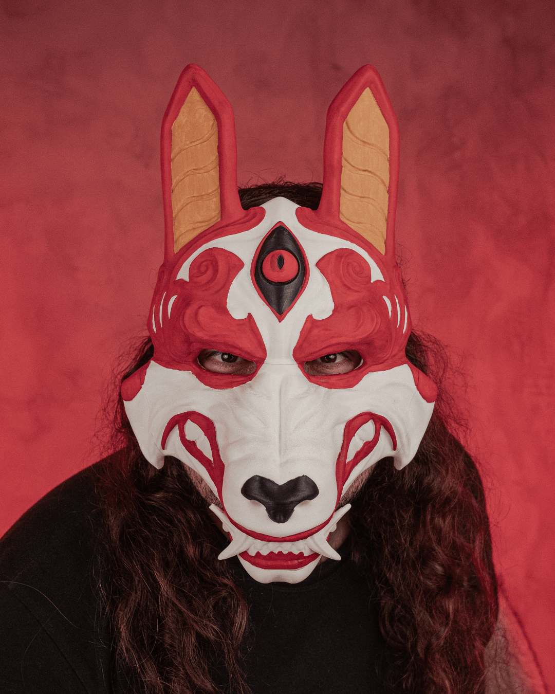 Red Okami Bunny Mask