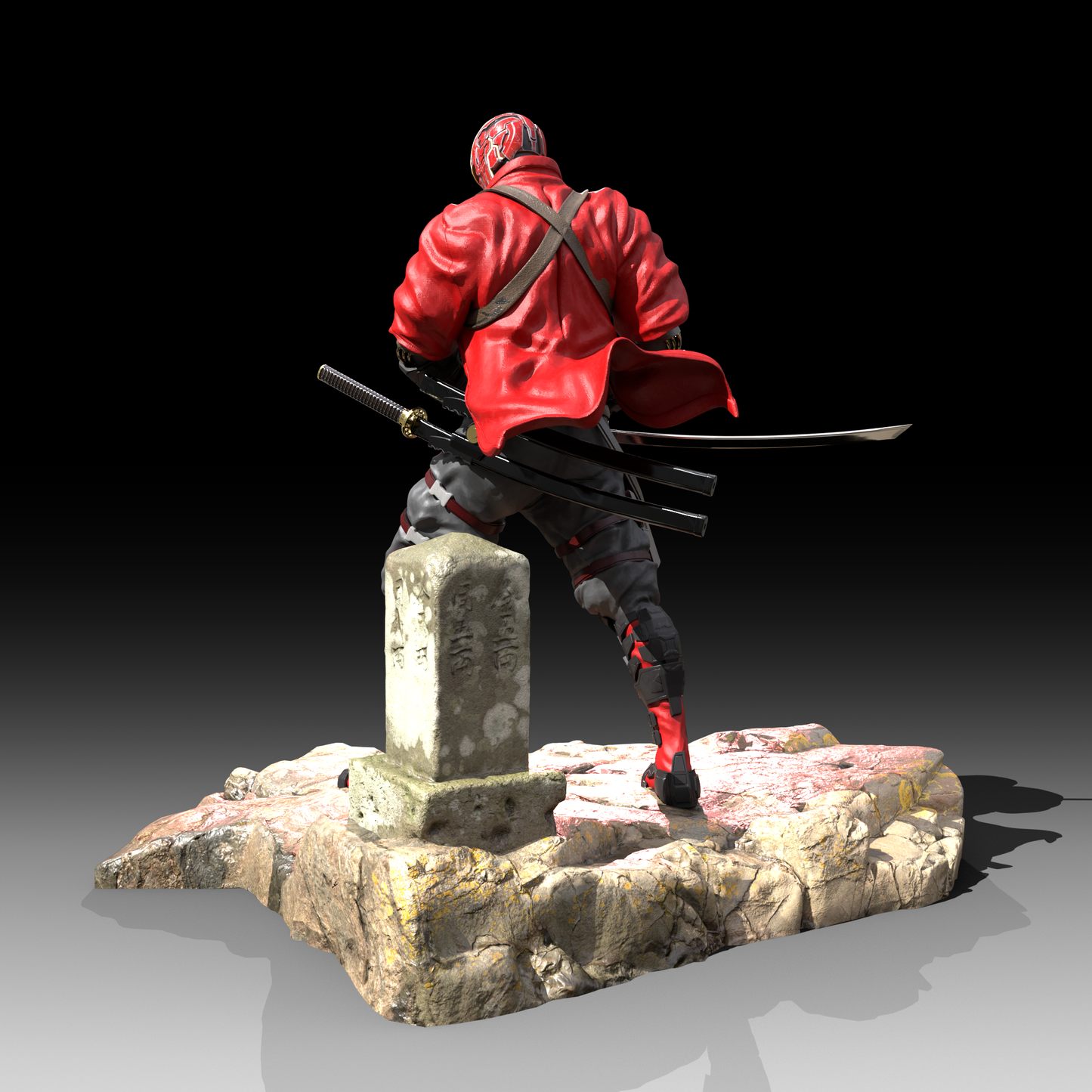 Red Samurai Figure - Mia3dDreams