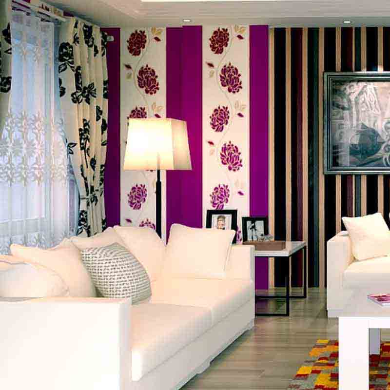 Living room 3D interior view from animated TV commercial