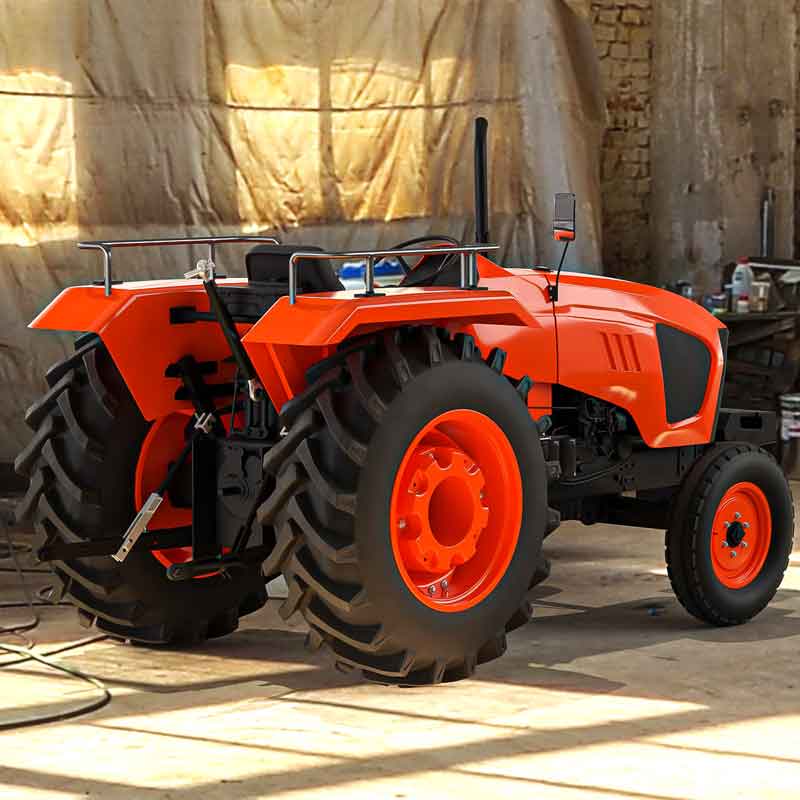 A 3d view of a tractor from virtual showroom animation